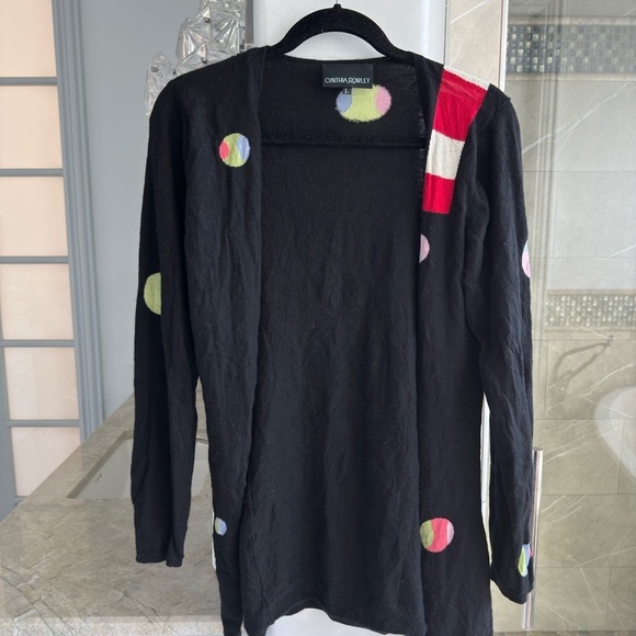 Cynthia Rowley Polka Dot Cashmere Cardigan - Picture 4 of 10